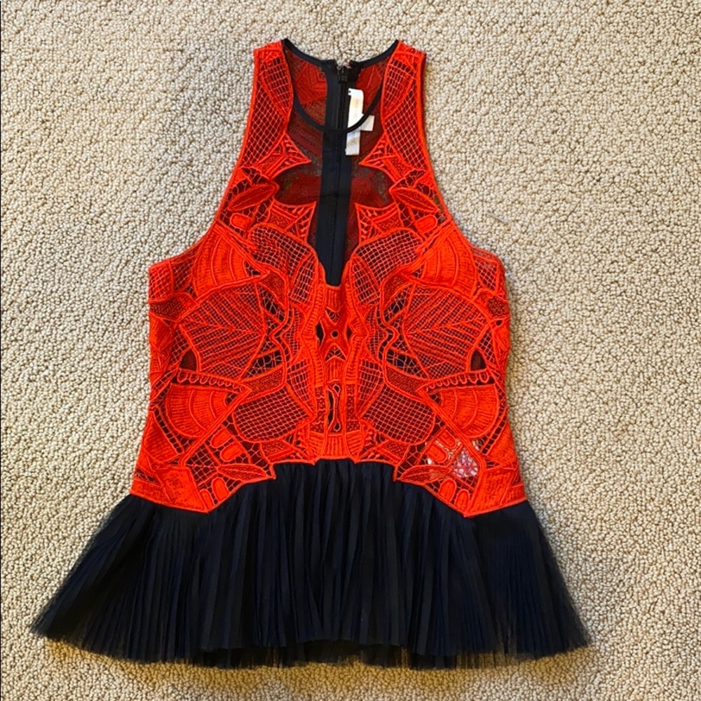 Jonathan Simkhai red zip back top